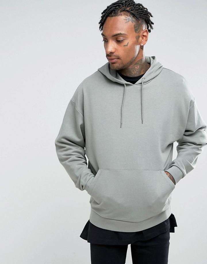 Asos Oversized Hoodie In Green - Green