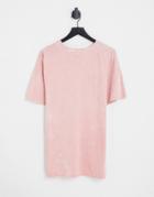 Threadbare Oversized Acid Wash T-shirt In Dusty Pink