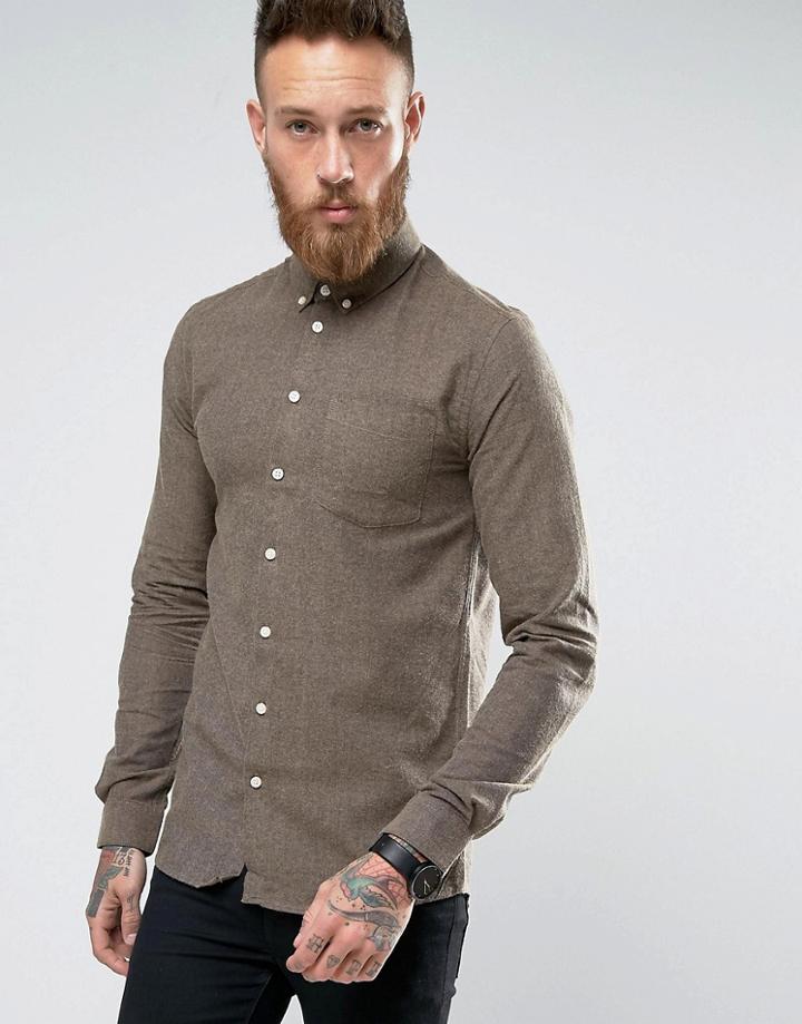 Minimum Fleck Shirt In Regular Fit In Beige - Beige
