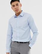 New Look Poplin Shirt In Regular Fit In Light Blue - Blue