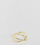 Kingsley Ryan Gold Plated Sterling Silver Cross Over Ring - Gold