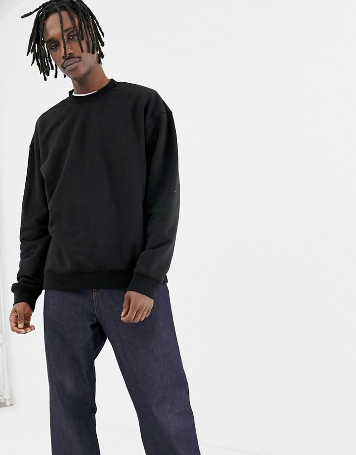 Weekday Big Steve Sweatshirt In Black - Black