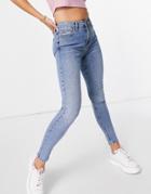 Topshop Jamie Jeans In Bleach-blues