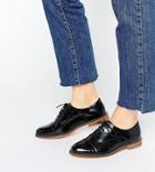 Asos Muse Wide Fit Leather Lace Up Brogues - Black