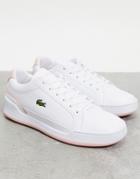 Lacoste Challenge Cupsole Sneakers In White With Pink Trim