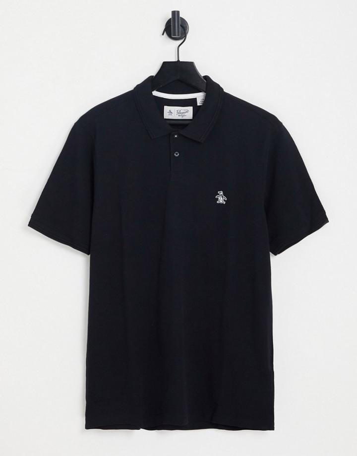 Original Penguin Black Plain Polo