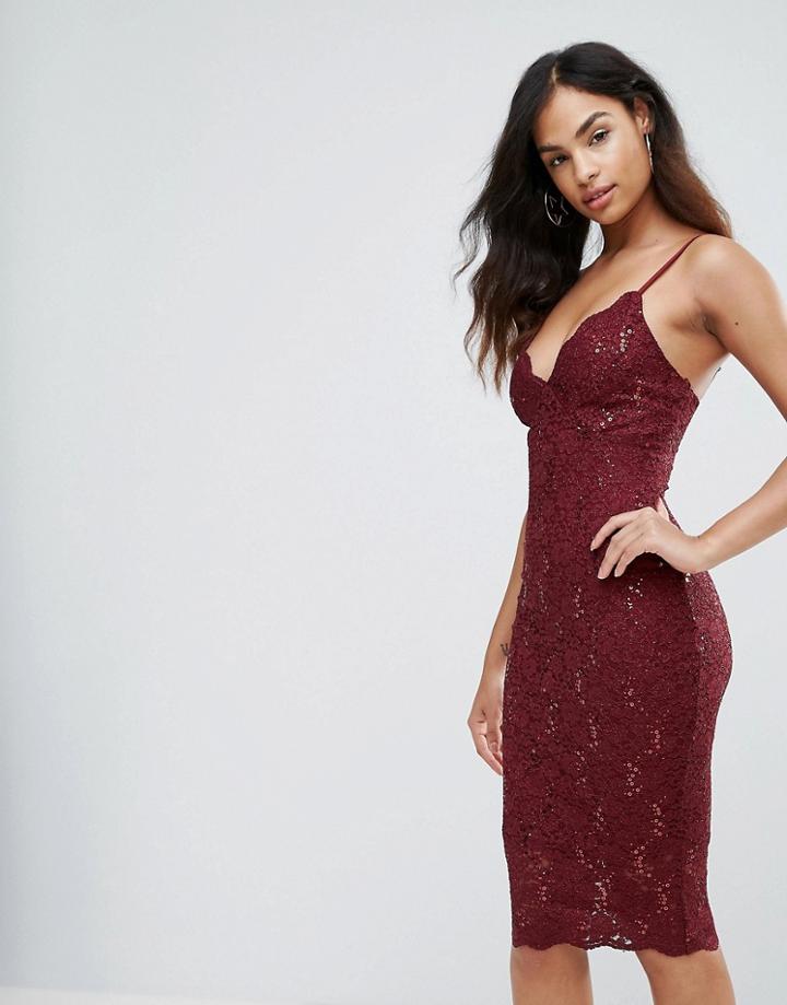 Jessica Wright Lace Cami Dress - Pink