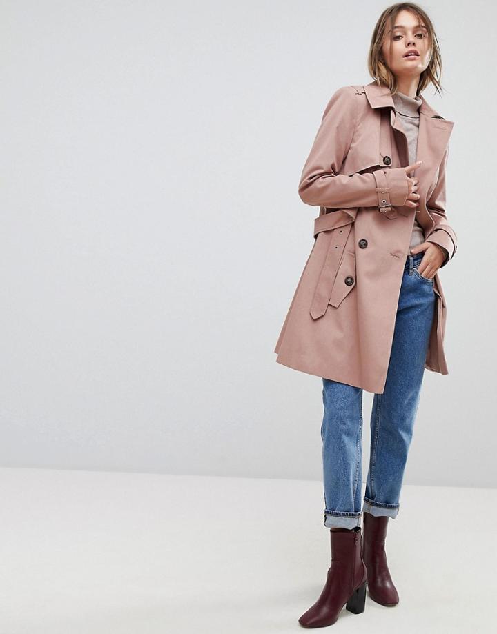 Asos Design Classic Trench Coat - Pink
