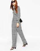 Asos Premium Houndstooth Check Jumpsuit - Houndstooth