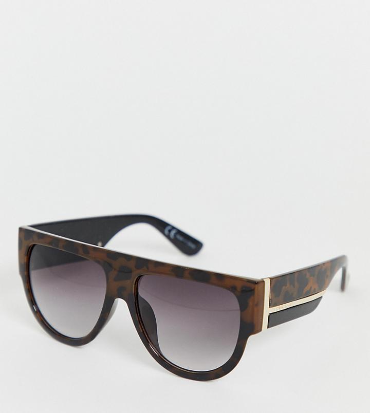 River Island Visor Sunglasses In Tortoiseshell