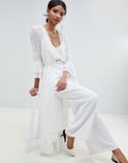 Y.a.s Embroidered Kimono With Tassels - White