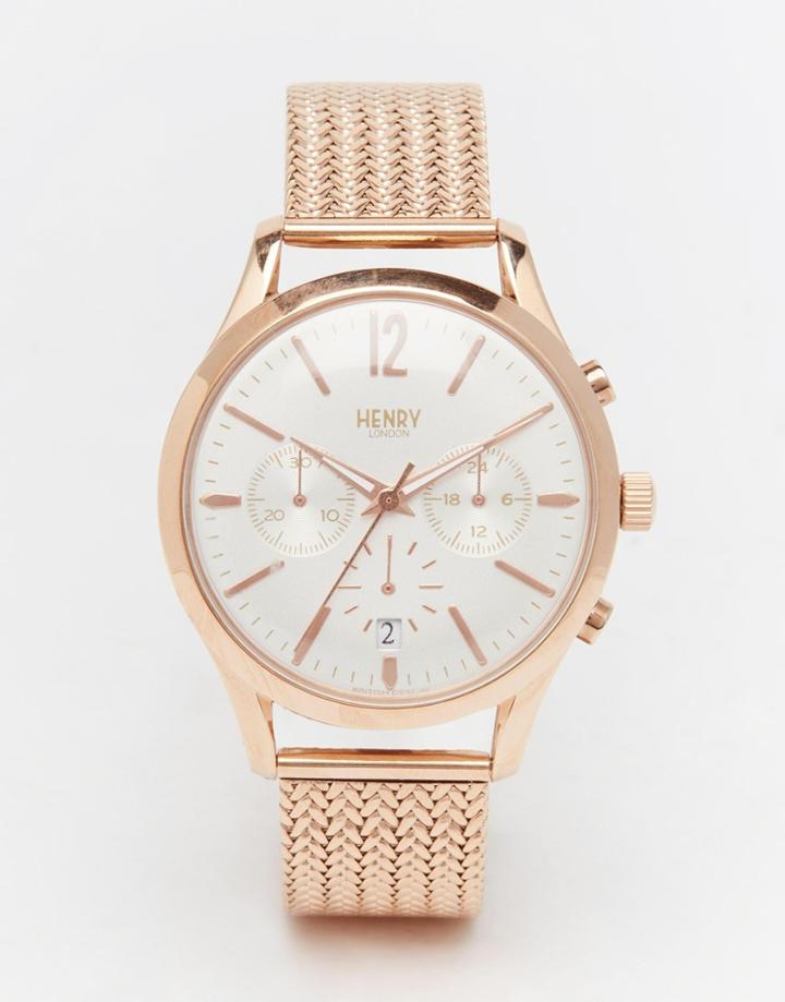 Henry London Richmond Chronograph Watch In Stainless Steel - Gold
