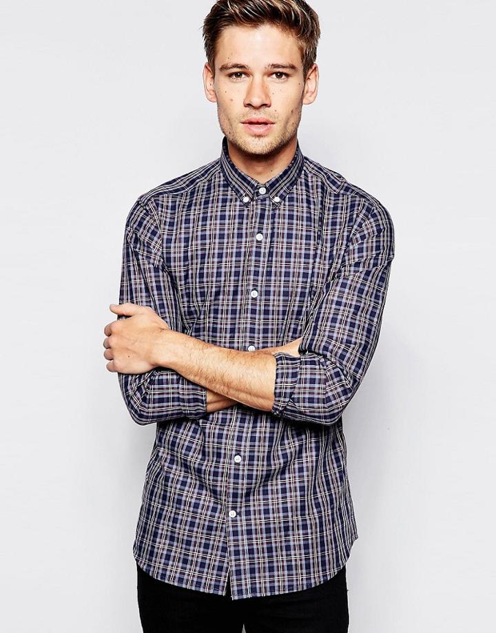 Selected Homme Formal Check Shirt In Slim Fit - Red