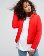 Noisy May Padded Jacket With Hood - Red