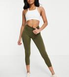 Asos 4505 Petite Icon Running Drawstring Waist Leggings With Pocket-green