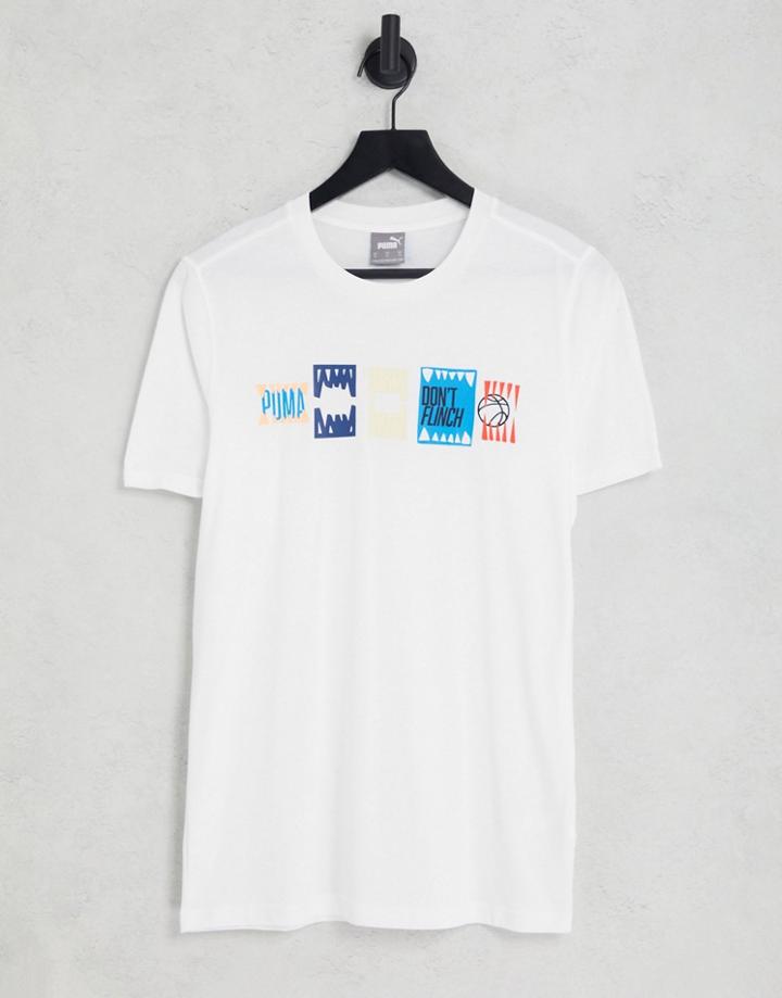 Puma Hoops Graphic T-shirt In White
