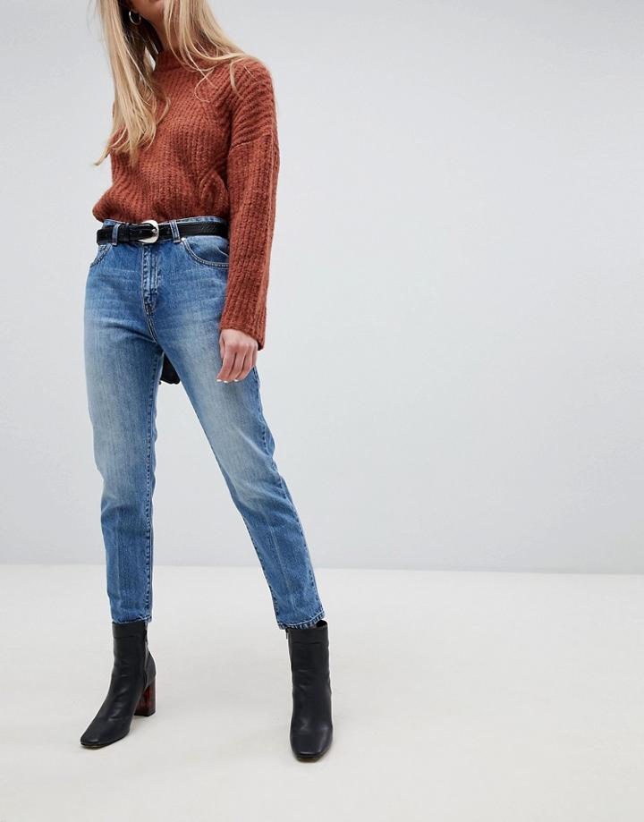Dr Denim Pepper High Rise Mom Jean-blue