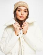 Fcuk Small Logo Beanie Hat In Camel-neutral