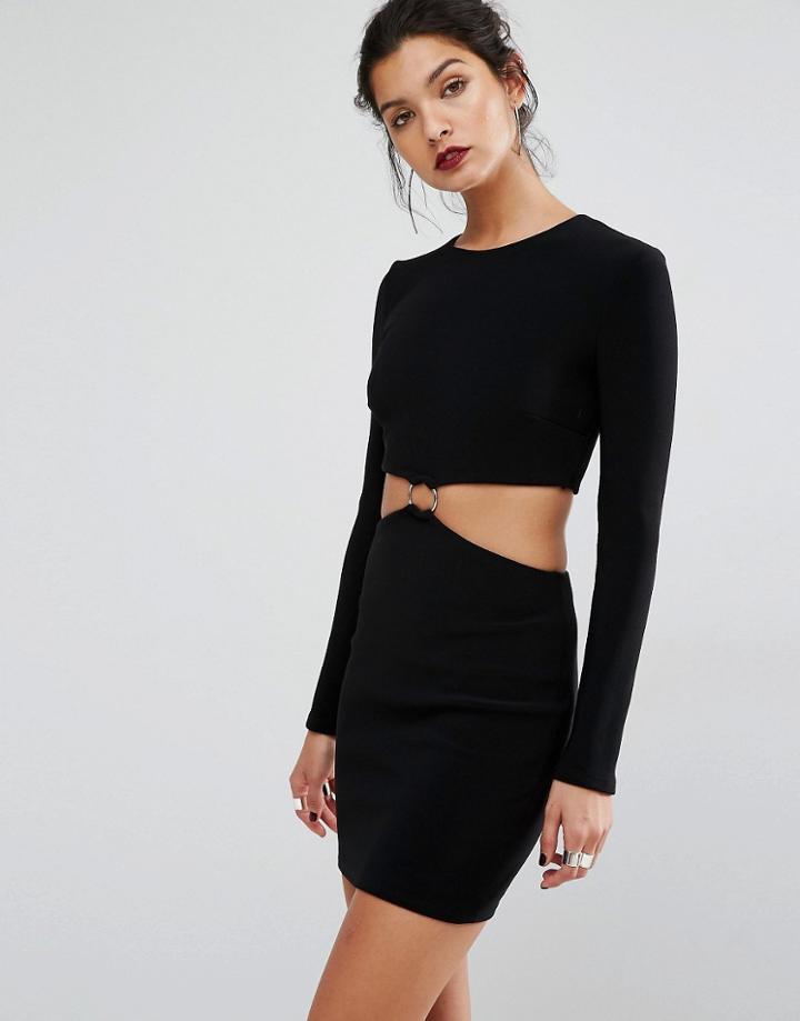 Bec & Bridge Montana Cut Out L/s Dress - Black
