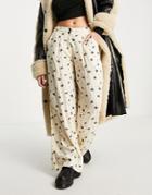 Native Youth High Waist Pleated Front Very Wide Leg Pants In Panda Party Print - Part Of A Set-neutral
