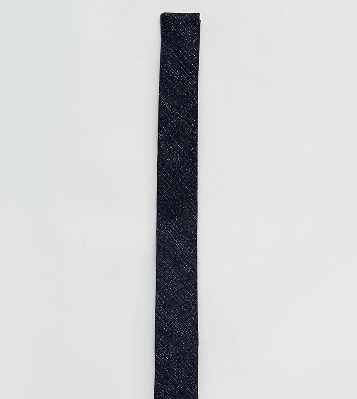 Noak Tie With Blade Hem In Fleck - Navy