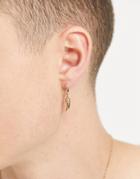 Topman Gold Hoop Earrings With Dangling Horn