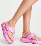 Asos Design Wide Fit Francesca Flatform Sandals In Pink