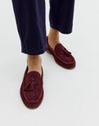 Kg By Kurt Geiger Woven Shoes In Burgundy Suede With Tassel - Red