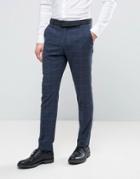 Selected Homme Skinny Suit Pants In Window Pane Check - Navy