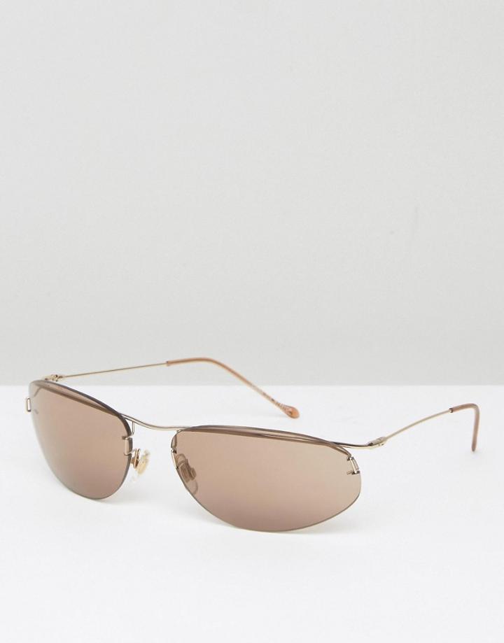 Reclaimed Vintage Inspired Cat Eye Sunglasses In Brown - Brown