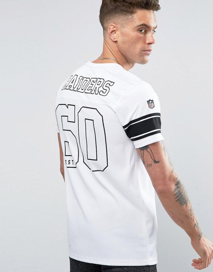 New Era Raiders Baseball T-shirt With Back Print - White