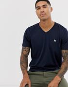 Abercrombie & Fitch Icon Logo Vneck T-shirt In Navy - Navy