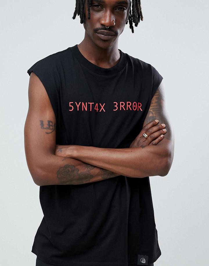 Cheap Monday Glitch Screen Sleeveless Top - Black