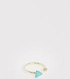Kingsley Ryan Sterling Silver Gold Plated Turquoise Triangle Detail Ring - Gold