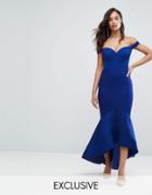 Bariano Off Shoulder Sweetheart Maxi Dress - Blue