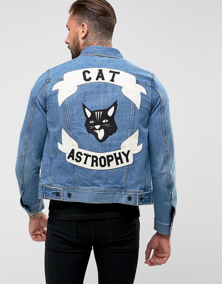 Diesel J-ashton Catastrophy Denim Jacket - Blue