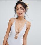 New Look Strappy Metallic Swimsuit