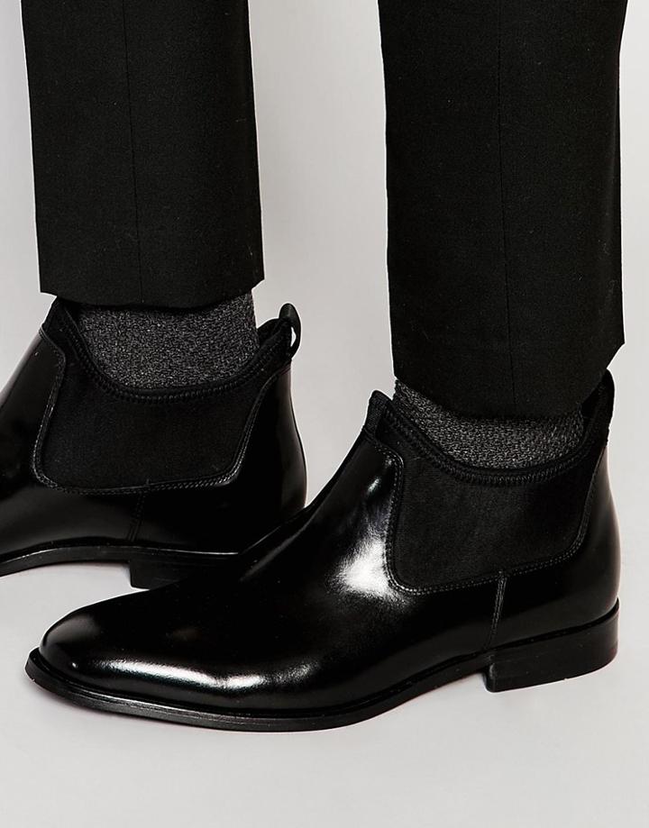 Aldo Giraldi Patent Leatherchelsea Boots - Black