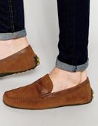 Asos Driving Shoes In Tan Suede With Leather Strap - Tan