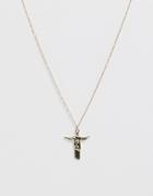 Asos Design Necklace With Religious Pendant In Gold Tone - Gold