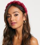 Designb London Exclusive Plaited Wide Headband In Red