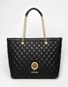 Love Moschino Quilted Tote Bag In Black - 000 Black