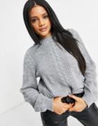 Unique21 Cable Knit Sweater In Gray-grey