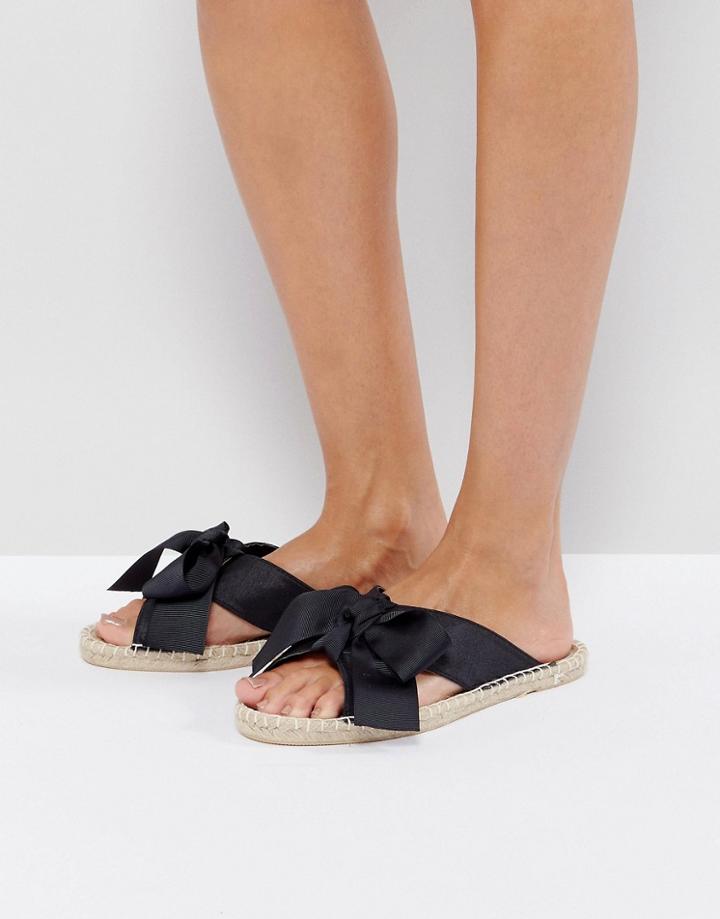 Asos Julieta Bow Espadrille Mules - Black