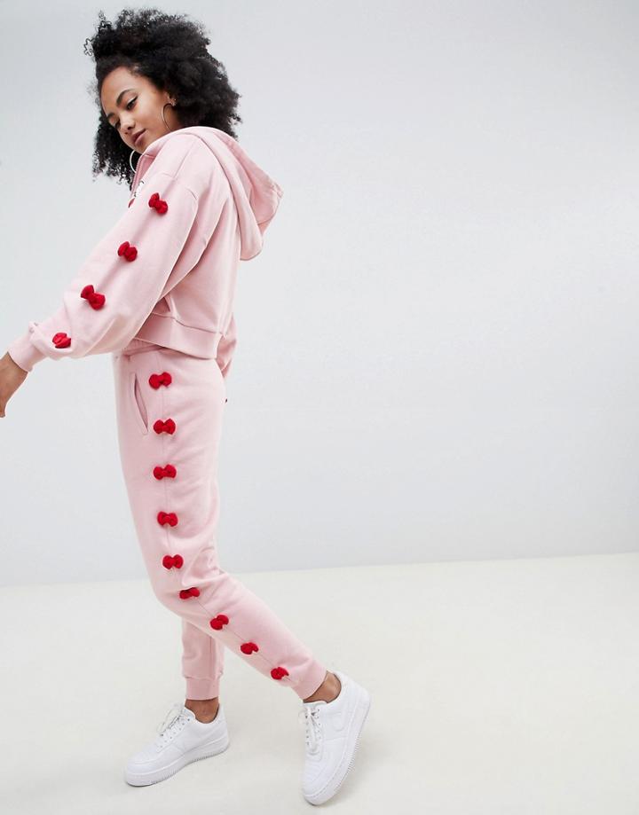 Hello Kitty X Asos Design Bow Joggers - Pink