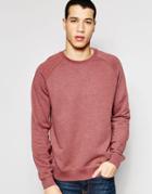 Asos Sweatshirt In Burgundy Marl - Marron Marl