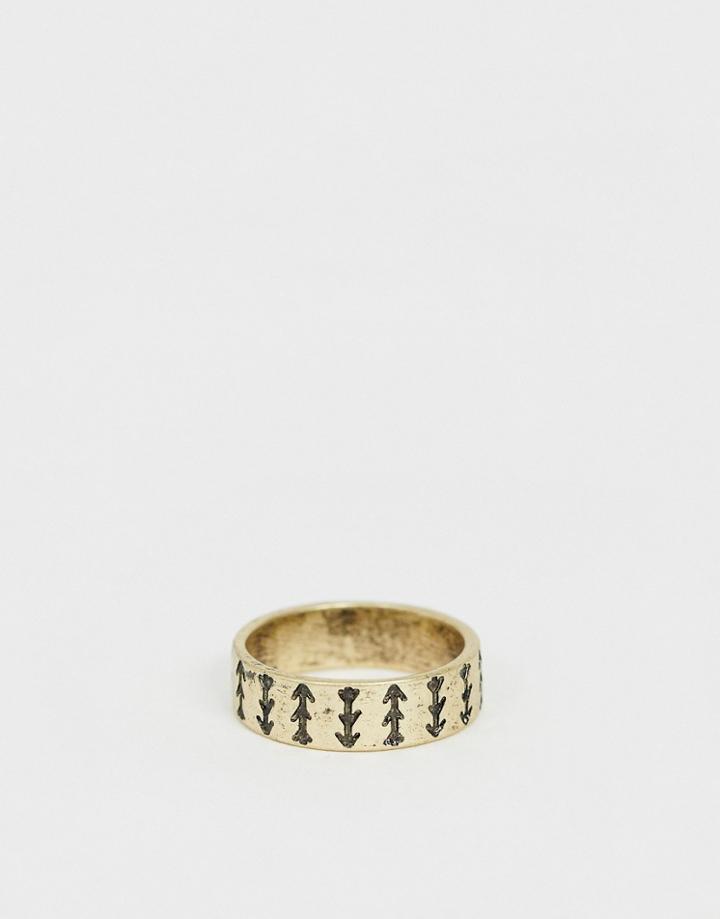 Classics 77 Geo-tribal Print Band Ring In Gold - Gold