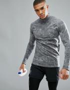 Saucony Running Runlife Seamless 1/4 Zip Sweat In Print Sam800019-dgh - Gray