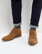 Dune Perforated Desert Boots In Tan Suede - Tan