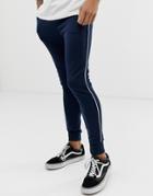 Only & Sons Cuffed Jogger With Side Stripe - Blue